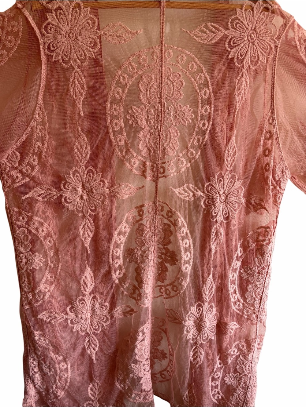 Embroidered Lace Cover-Up Blush Pink - Picture 7 of 12